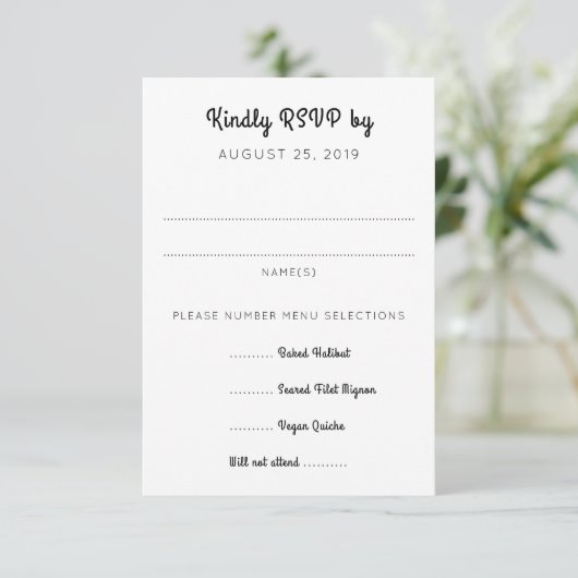 オレンジデイジーアートRSVP With Entrees Enclosure 出欠カード (スタンド正面)