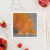 オレンジデイジーオングレー結婚ズ スタンダードカクテルナプキン (インサイチュ)