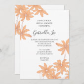 オレンジデイジーオンホワイトブライダルシャワー 招待状 (正面/裏面)