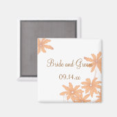 オレンジデイジーオンホワイト結婚ズ マグネット (正面/裏面)