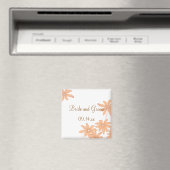 オレンジデイジーオンホワイト結婚ズ マグネット (インサイチュ (食洗機))