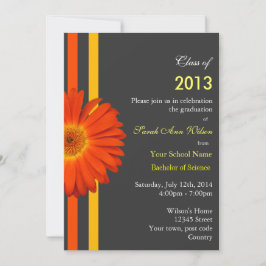 オレンジデイジーガーデンフラワー卒業パーティー 招待状
