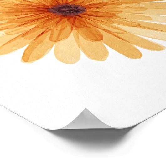 オレンジデイジースイートフラワー子供部屋デコール ポスター (角)