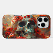 オレンジデイジースカル iPhoneケース (裏面横)