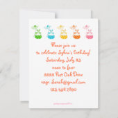 オレンジデイジーバニー誕生日の招待状 招待状 (裏面)