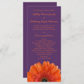 オレンジデイジーフラワーパープル結婚式 プログラム