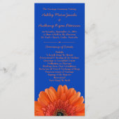 オレンジデイジーフラワー王室のブルー結婚式 プログラム (正面)