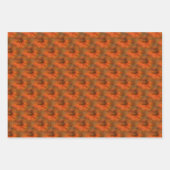 オレンジデイジーフラワー自然アートパターン ラッピングペーパーシート (正面3)