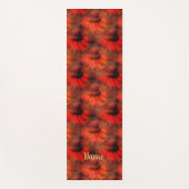 オレンジデイジーフラワー自然アートパーソナライズされた ヨガマット (正面)