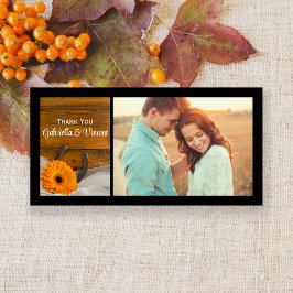 オレンジデイジーホースシューウェスタン結婚ズサンキュー サンキューカード