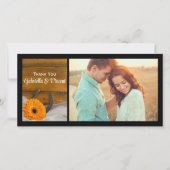 オレンジデイジーホースシューウェスタン結婚ズサンキュー サンキューカード (正面)