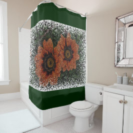 オレンジデイジーボールシャワーカーテン シャワーカーテン