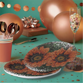 オレンジデイジーボール紙プレート ペーパープレート