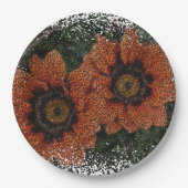 オレンジデイジーボール紙プレート ペーパープレート (正面)