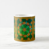 オレンジデイジー抽象芸術フローラアート コーヒーマグカップ (中央)