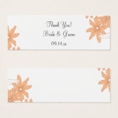 オレンジデイジー結婚ズサンキューメッセージカード (正面&裏面)