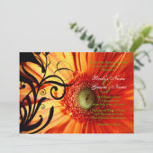 オレンジデイジー結婚式招待状 招待状 (スタンド正面)