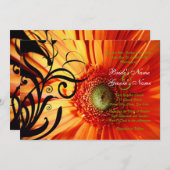 オレンジデイジー結婚式招待状 招待状 (正面/裏面)