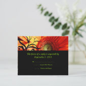 オレンジデイジー結婚式RSVP 出欠カード (スタンド正面)