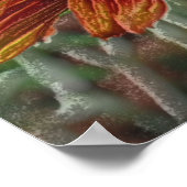 オレンジデイジー鉛筆花アート ポスター (角)