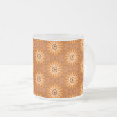 オレンジデイジー70年代スタイル フロストグラスマグカップ (正面右)