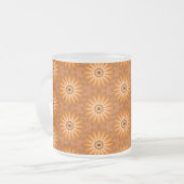 オレンジデイジー70年代スタイル フロストグラスマグカップ (正面左)