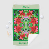 オレンジデイリリー抽象芸術フラワーアートパーソナライズされた ゴルフタオル (インサイチュ)