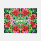 オレンジデイリリー抽象芸術フラワーアートパーソナライズされた ドアマット (正面)