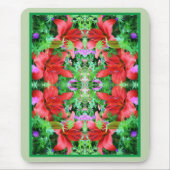 オレンジデイリリー抽象芸術フラワーアート マウスパッド (正面)