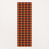 オレンジデイリリー開花フローラルパターン ヨガマット (正面)