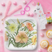 オレンジデイリーオールオーバーボタニカルデザイン ペーパープレート (パーティー)