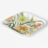 オレンジデイリーオールオーバーボタニカルデザイン ペーパープレート (傾斜あり)