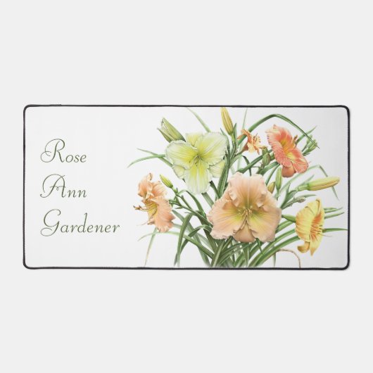 オレンジデイリーモダン植物美術パーソナライズされた デスクマット (正面)