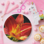 オレンジデイリー開花フローラ ペーパープレート (パーティー)