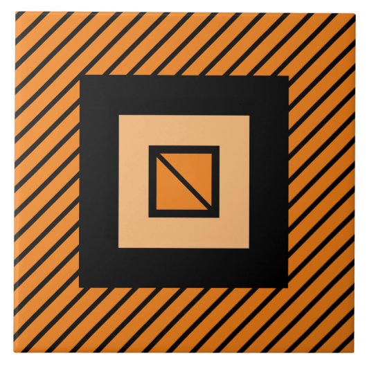 オレンジデコゼブラタイル タイル (正面)