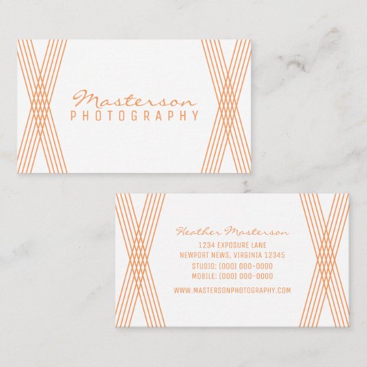 オレンジデコモダン名刺 名刺 (正面/裏面)