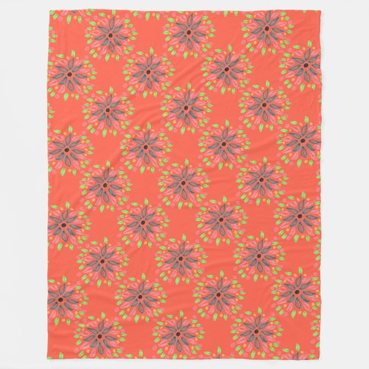 オレンジデザイナーフリースブランケット フリースブランケット (正面)