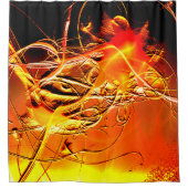 オレンジデザイン シャワーカーテン (正面)