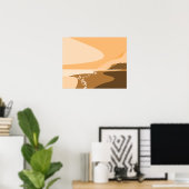 オレンジデジタスタイリッシュルアートビーチシースケープポスター ポスター (ホームオフィス)