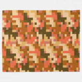 オレンジデジタルカモフラージュフリースブランケット フリースブランケット (正面(横))