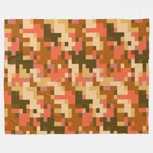 オレンジデジタルカモフラージュフリースブランケット フリースブランケット (正面(横))