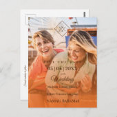 オレンジデスティネーションウェディングゲイレズ結婚ビアン ポストカード (正面/裏面)