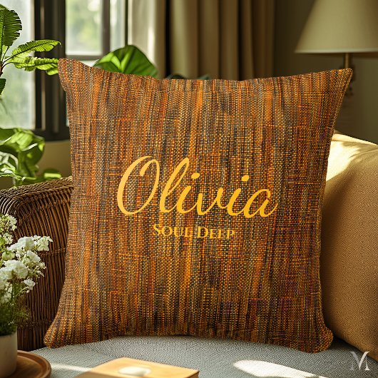 オレンジデニ素朴ムテクスチャ | カスタムホームデコール クッション