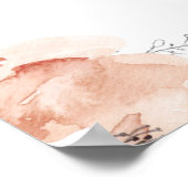 オレンジデュスチブルー結婚フローラの歓迎サインプリント ポスター (角)