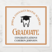 オレンジデンタルカスタムスクール卒業パーティー スパークリングワインラベル (シングルラベル)