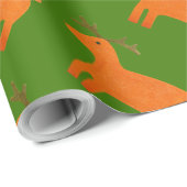 オレンジトナカイの包装紙 ラッピングペーパー (ロールコーナー)