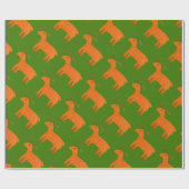 オレンジトナカイの包装紙 ラッピングペーパー (フラット)