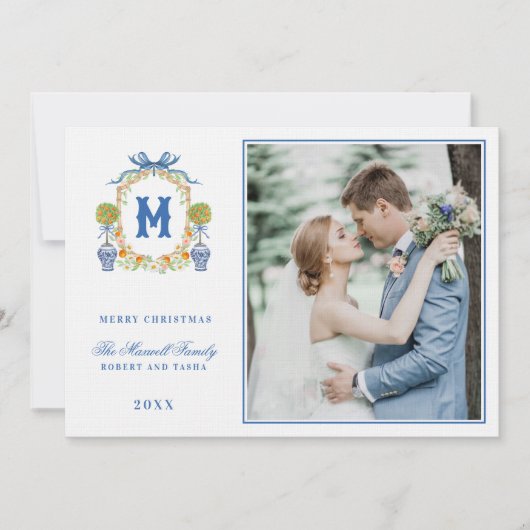 オレンジトピアリーインチノワセリーポットクレストモノグラム 招待状 (正面)