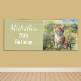 オレンジトラの子猫 70歳の誕生日 横断幕