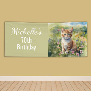 オレンジトラの子猫 70歳の誕生日 横断幕